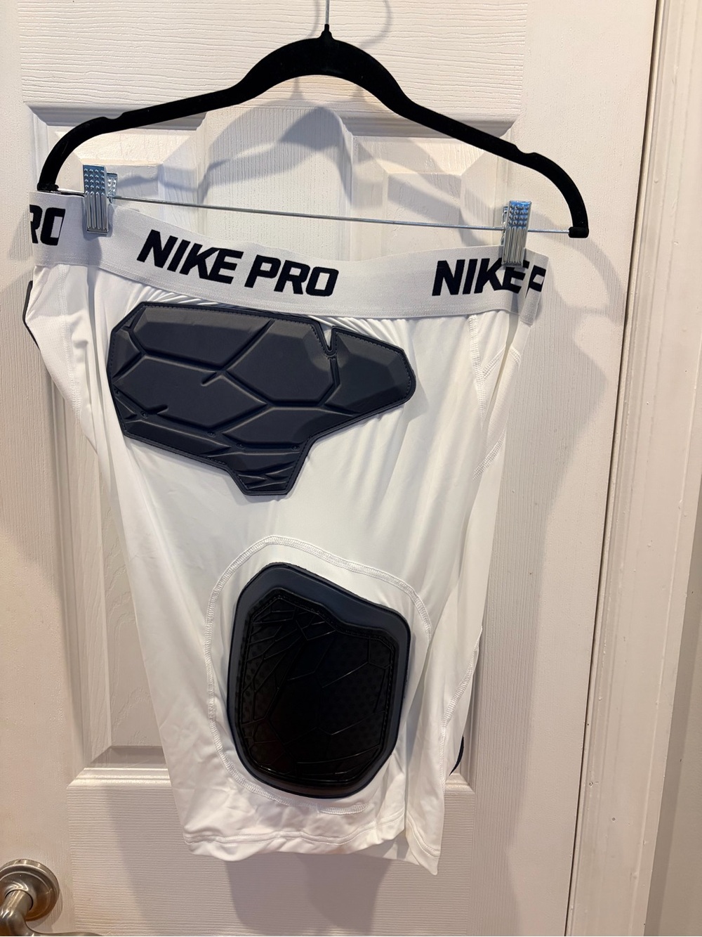 Nike White Men’s Compression Shorts with Black Pads XXL